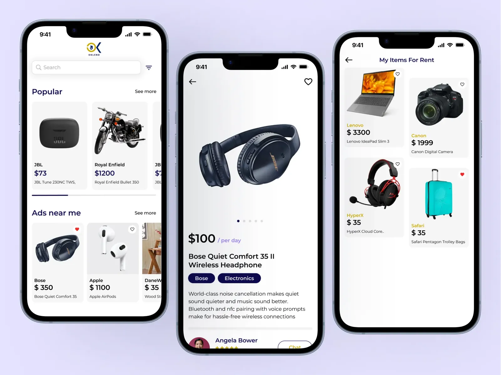 Multi-vendor marketplace app screens