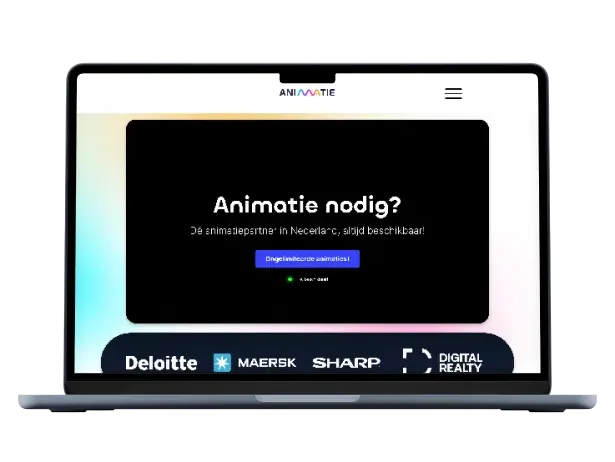 Animatie.nl website on a laptop