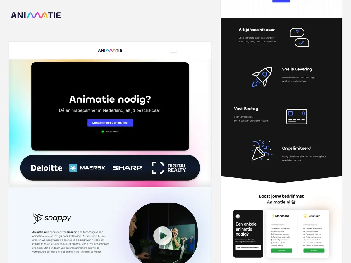 Animatie.nl website, view 2 of 3