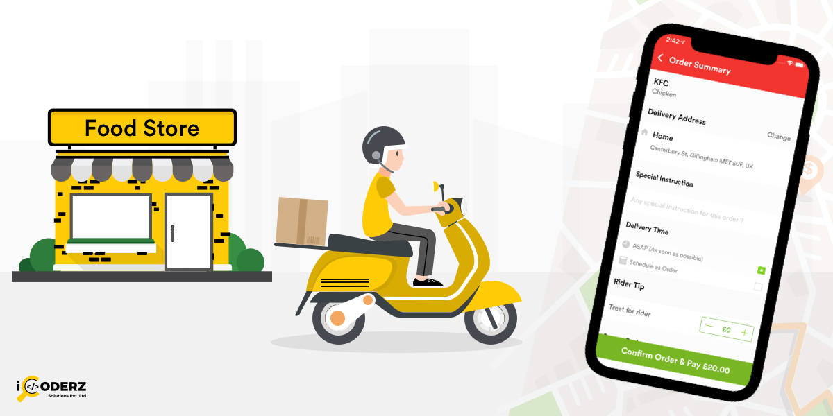 Online sales delivery food