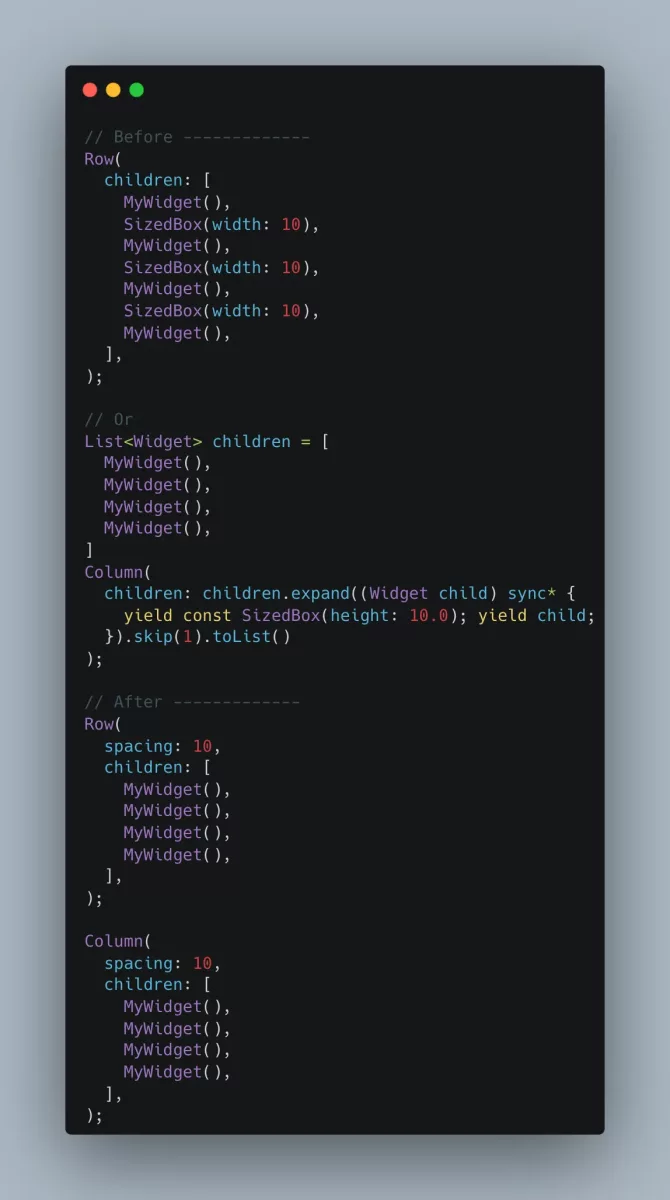 Row and Column Spacing