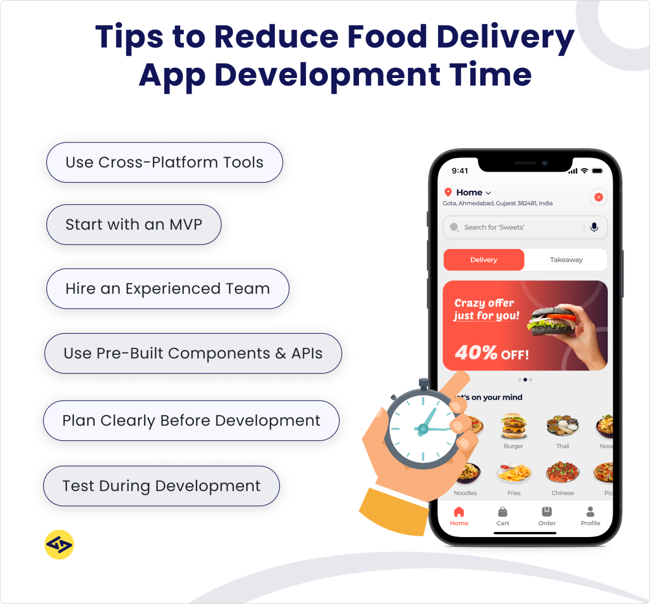 Tips to reduce food delivery app development time