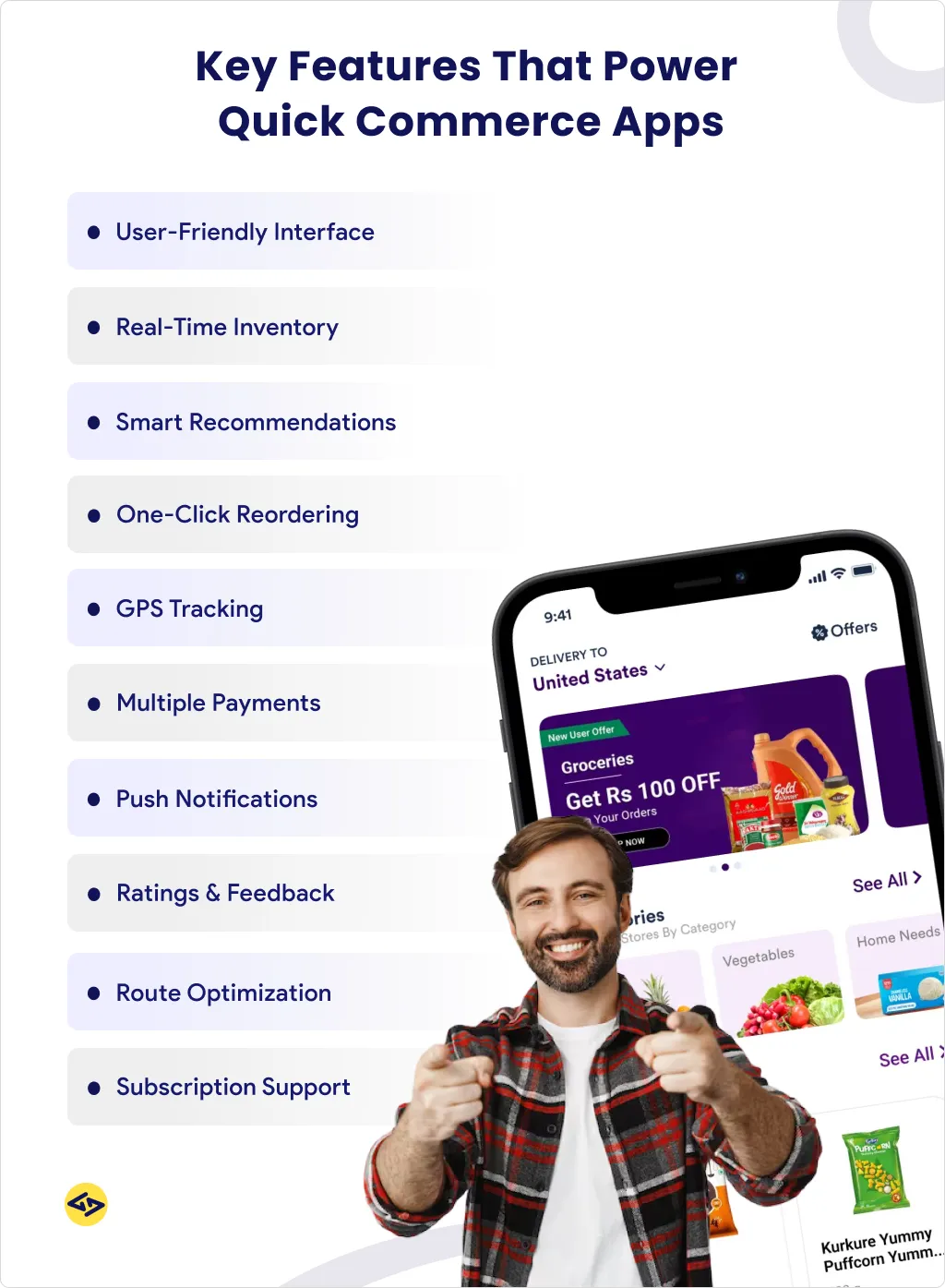 Key features that power quick commerce apps