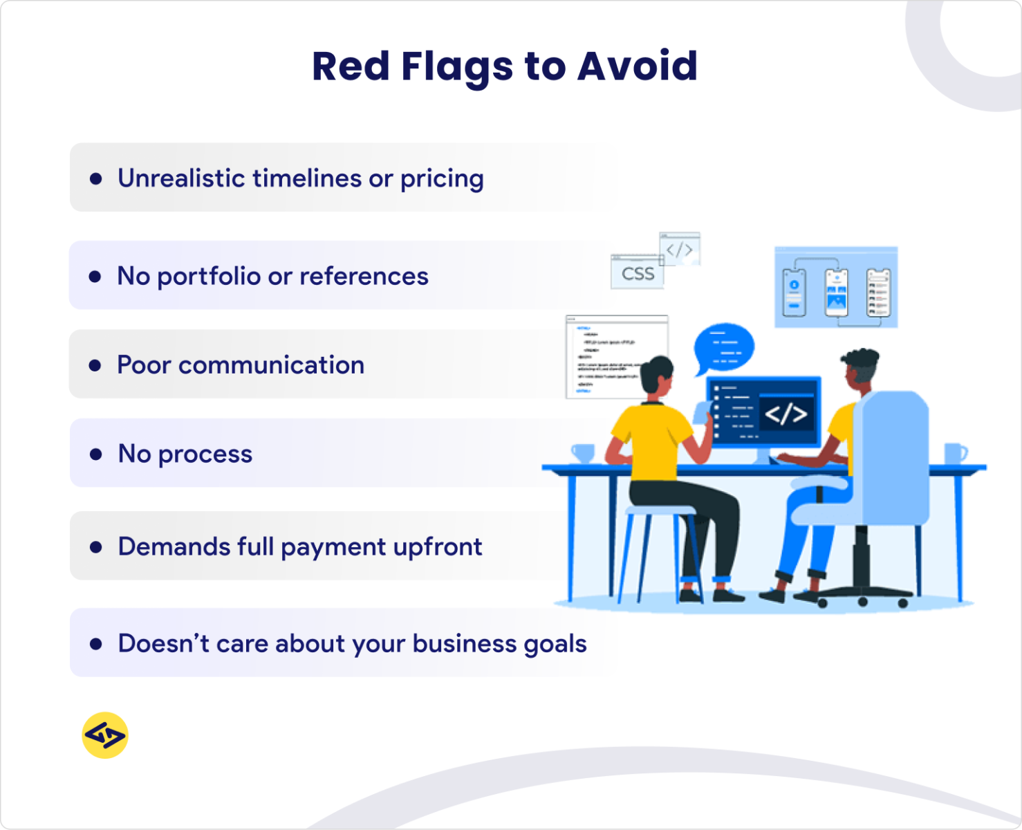 Red flags to avoid