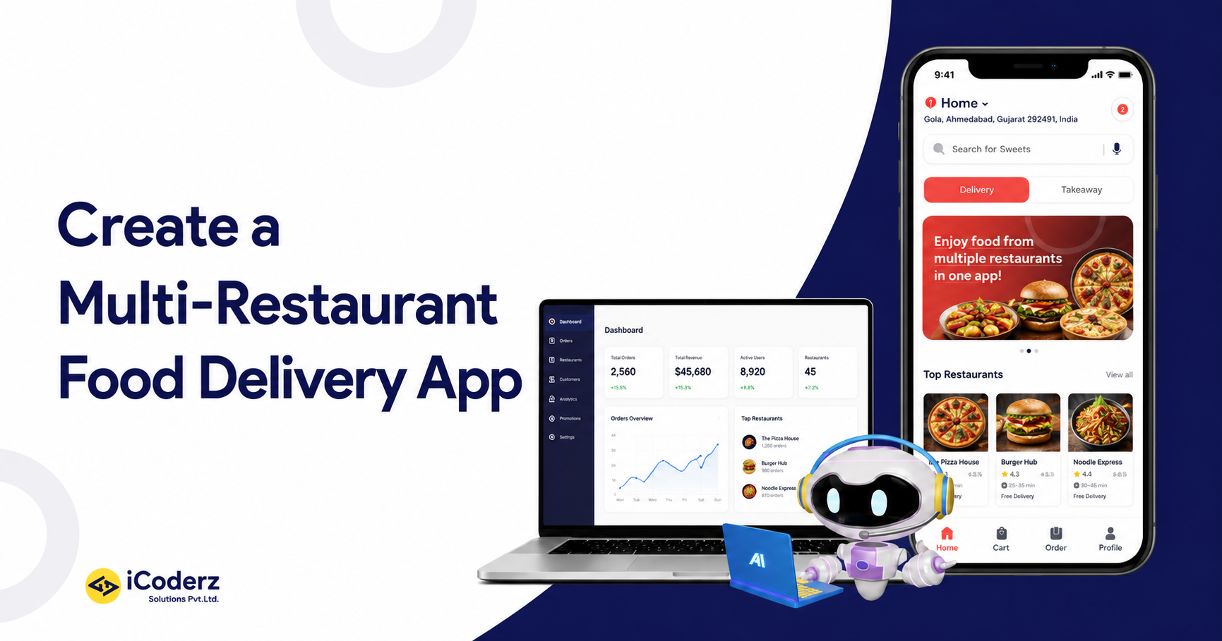 Multi-Restaurant Food Delivery App Development Guide: Cost, Features, Tech Stack & Business Model