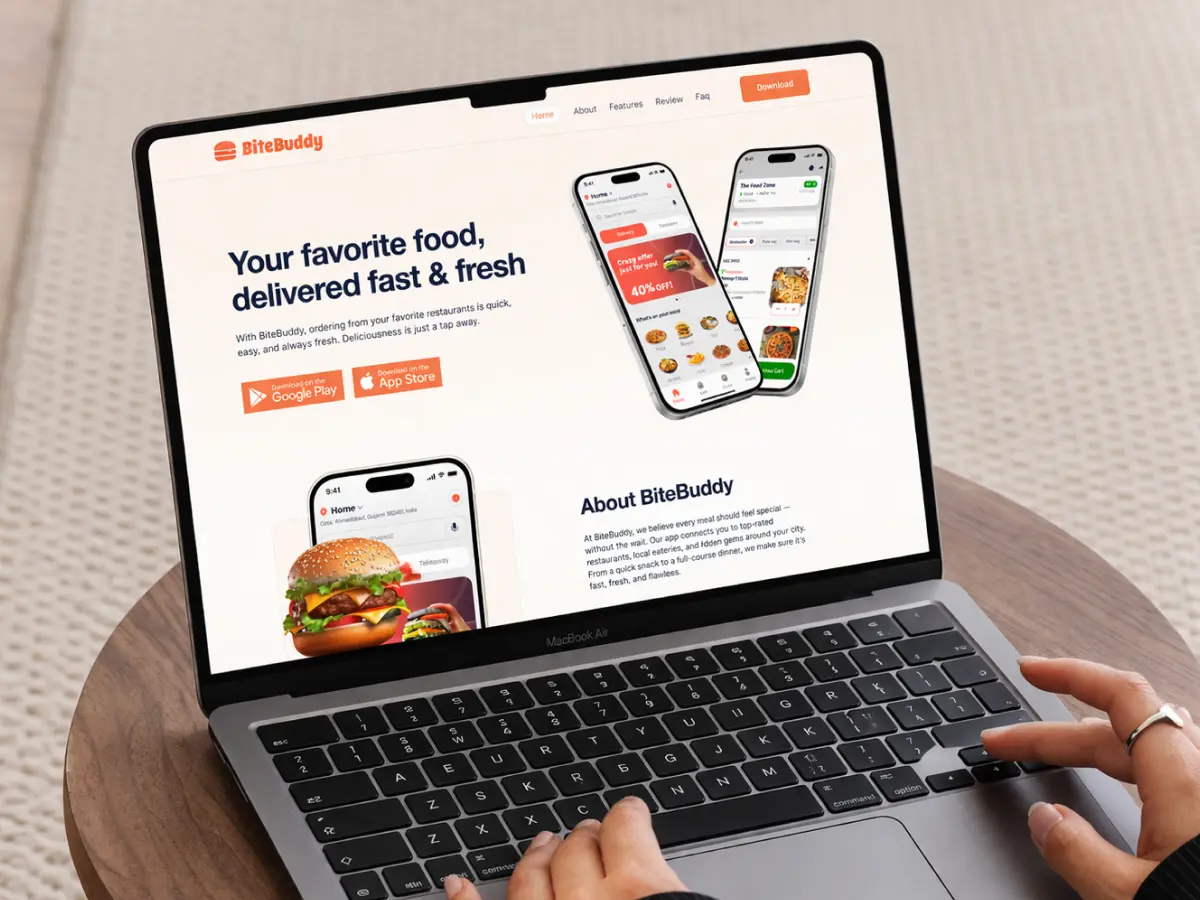 BiteBuddy Food Delivery App Framer Website