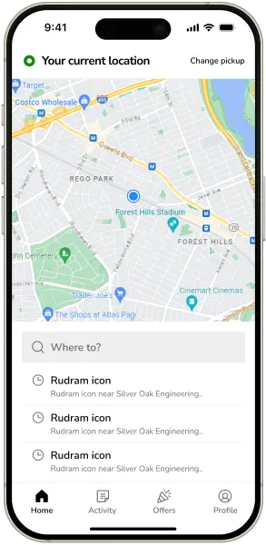 Cabryo Passenger App Screen 1