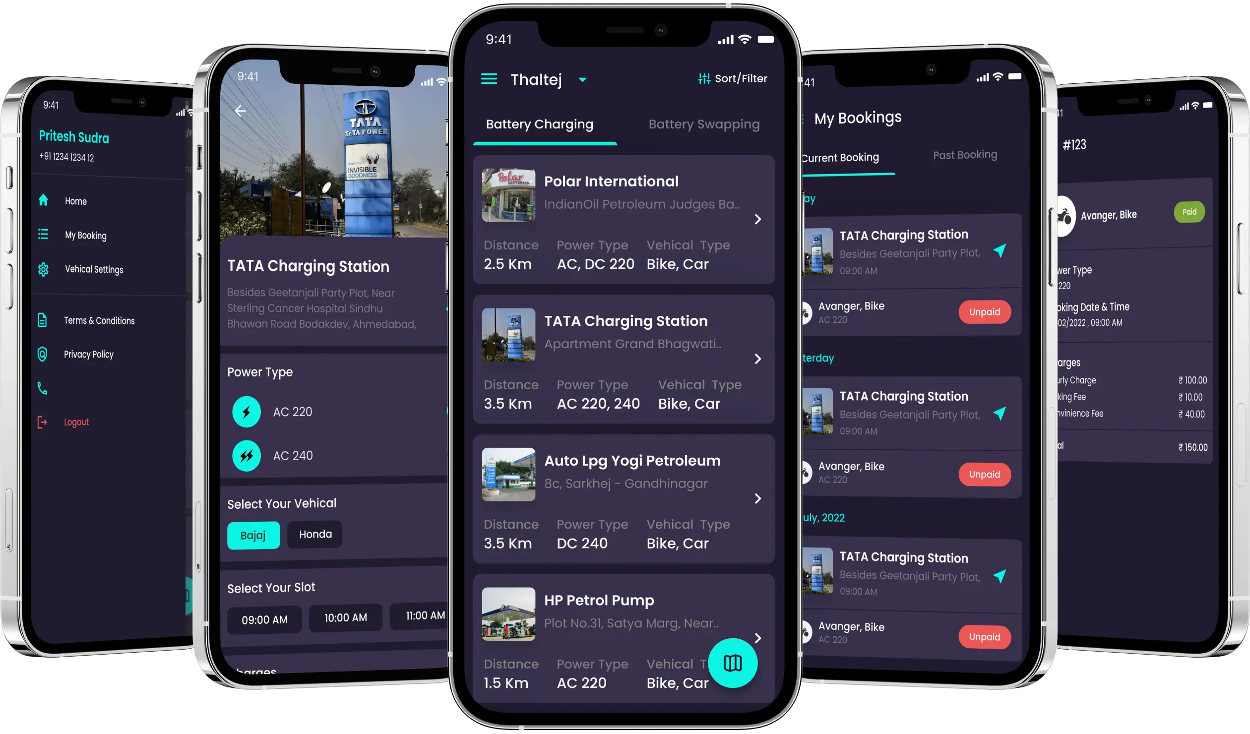 EV charging station App