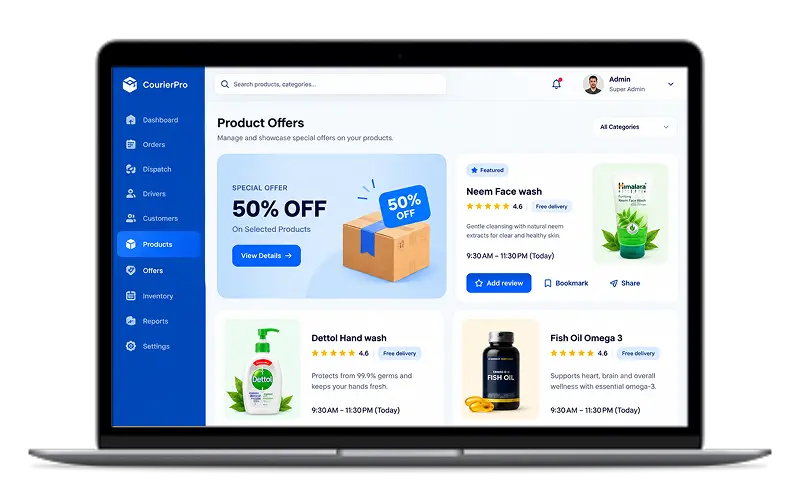 Courier Admin Panel - Driver and Fleet Management