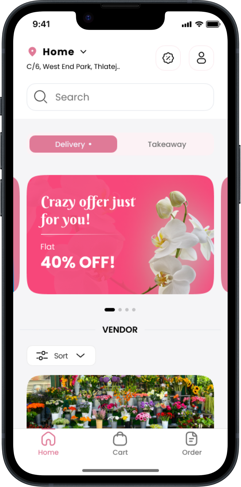 Home Page- Flower Delivery App