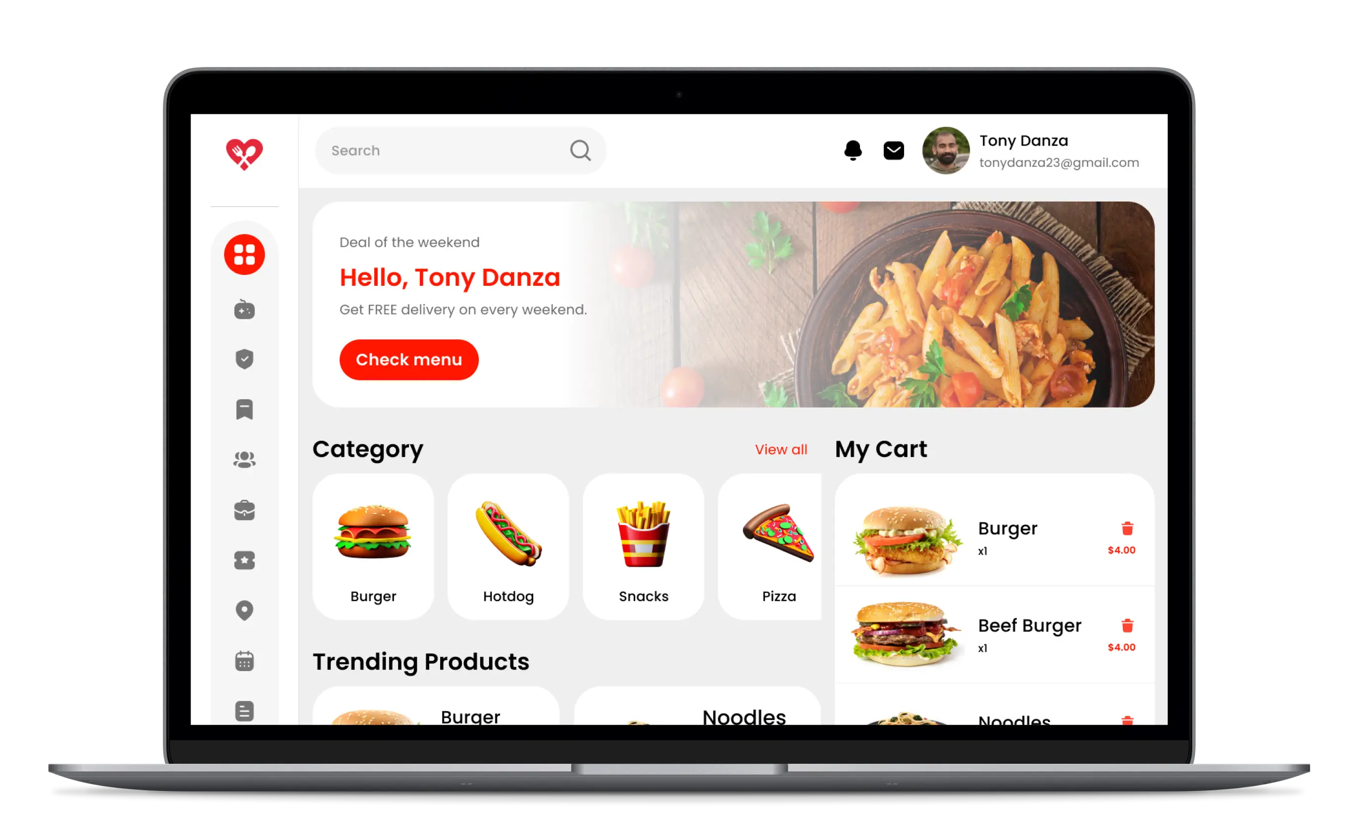 Food Delivery Admin Panel - Home Page