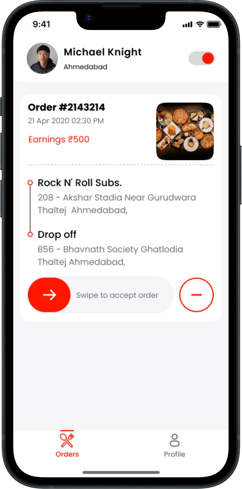 Food Delivery Driver App