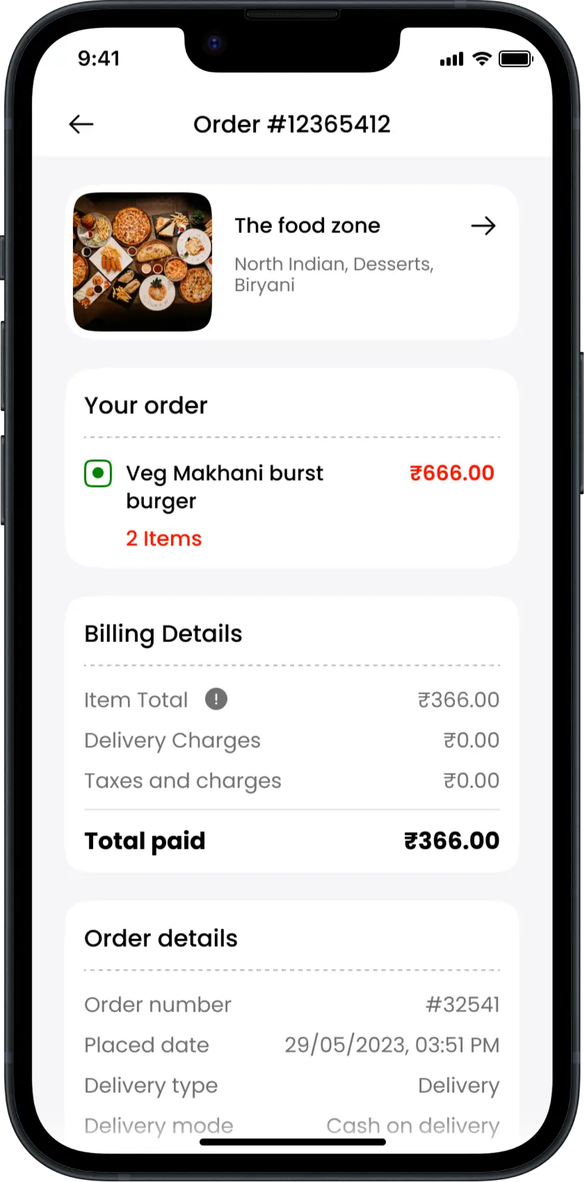 Food Delivery Driver App - Order Details