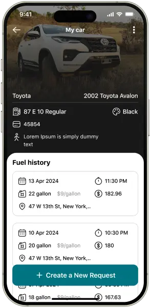 Fuelvio Customer App Screen 3