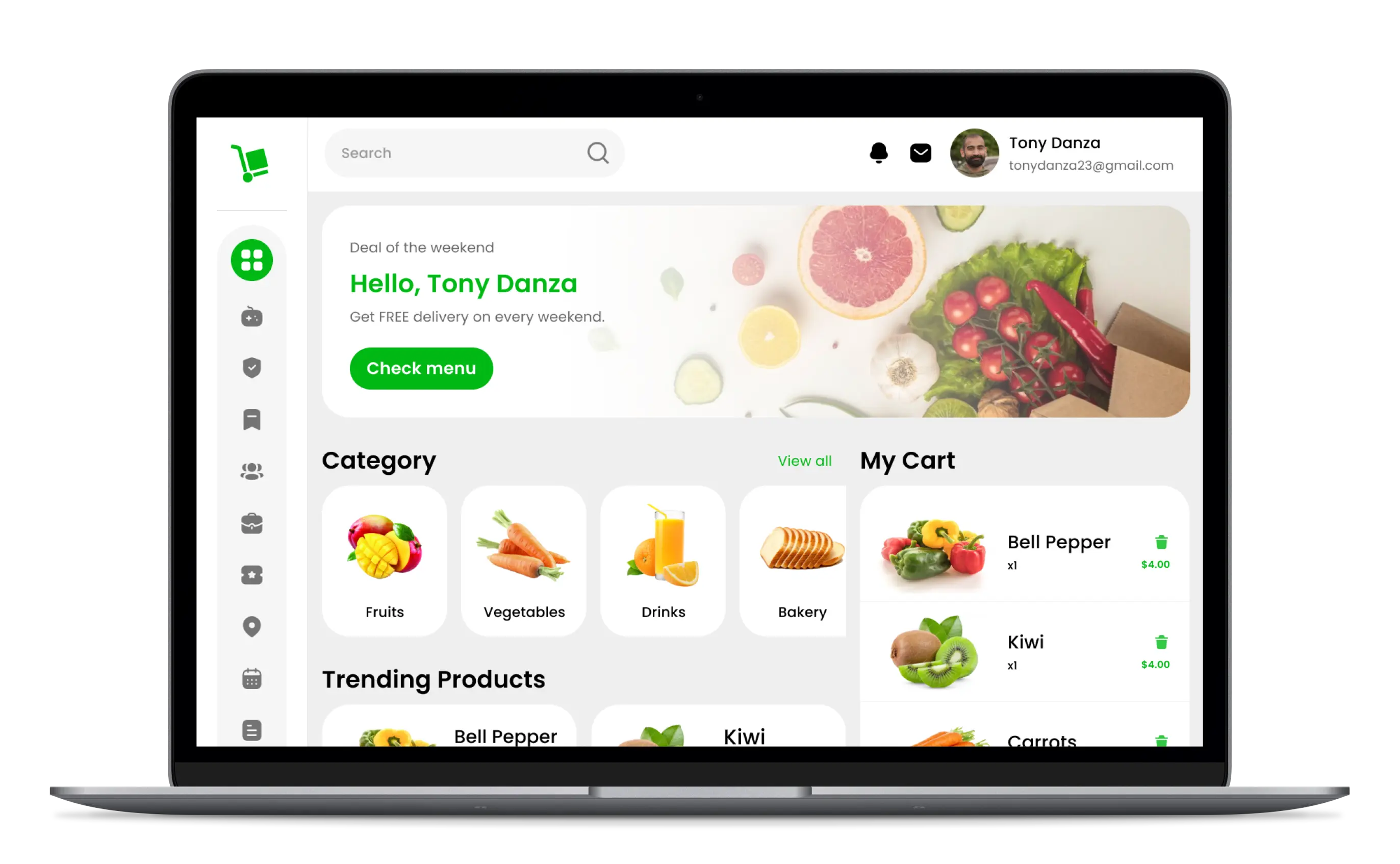 Grocery Delivery App - Home Page