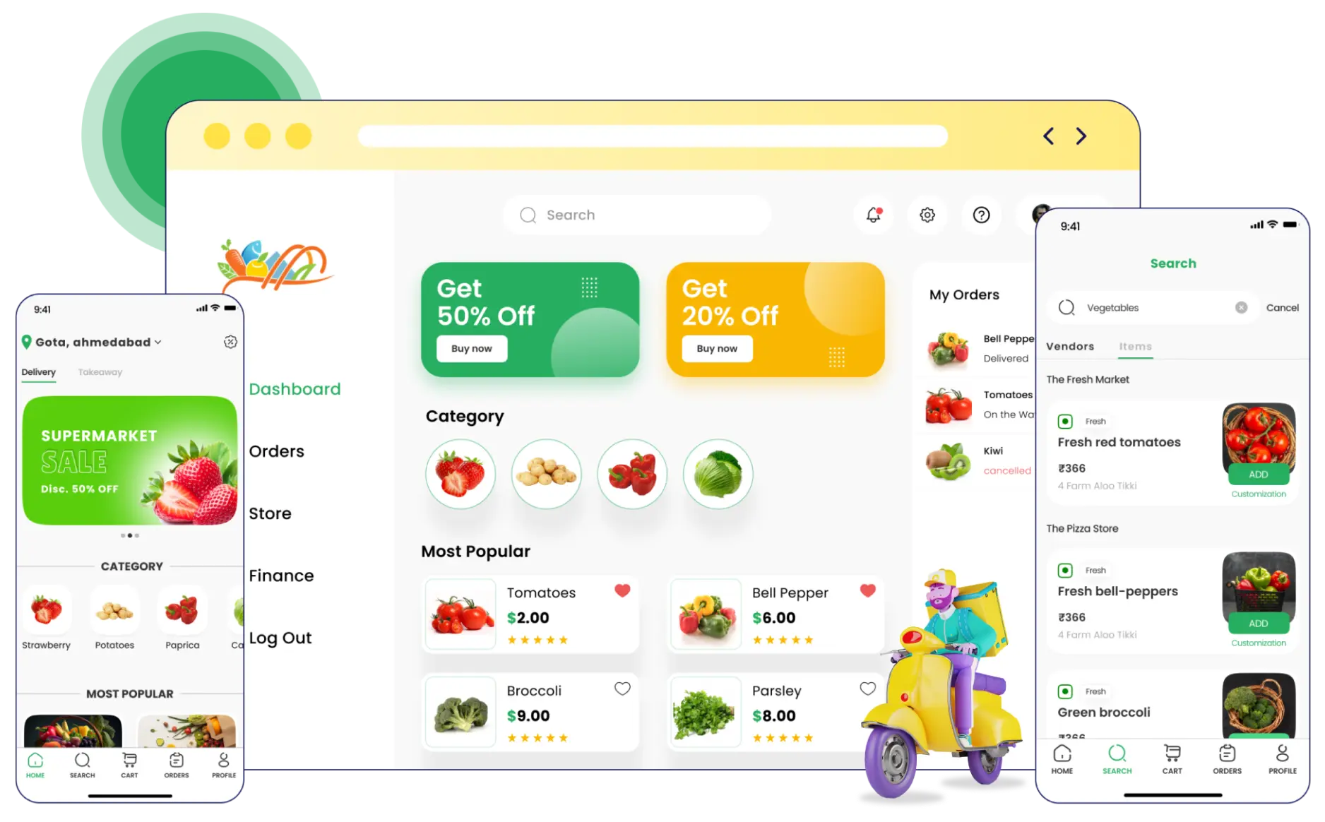 Grocery Delivery App Dashboard