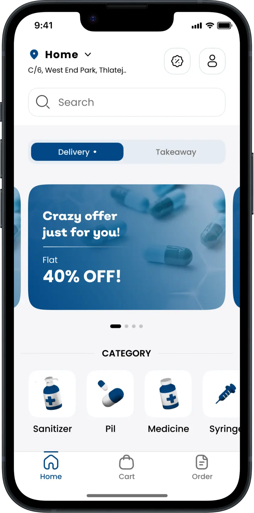 Medical Delivery App - Browse Store By Categeory