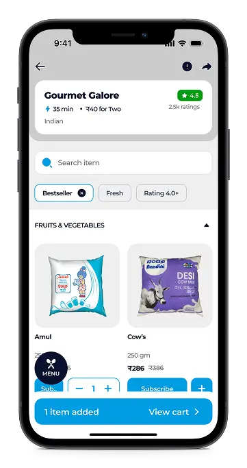 Milqora Customer App Screen 2