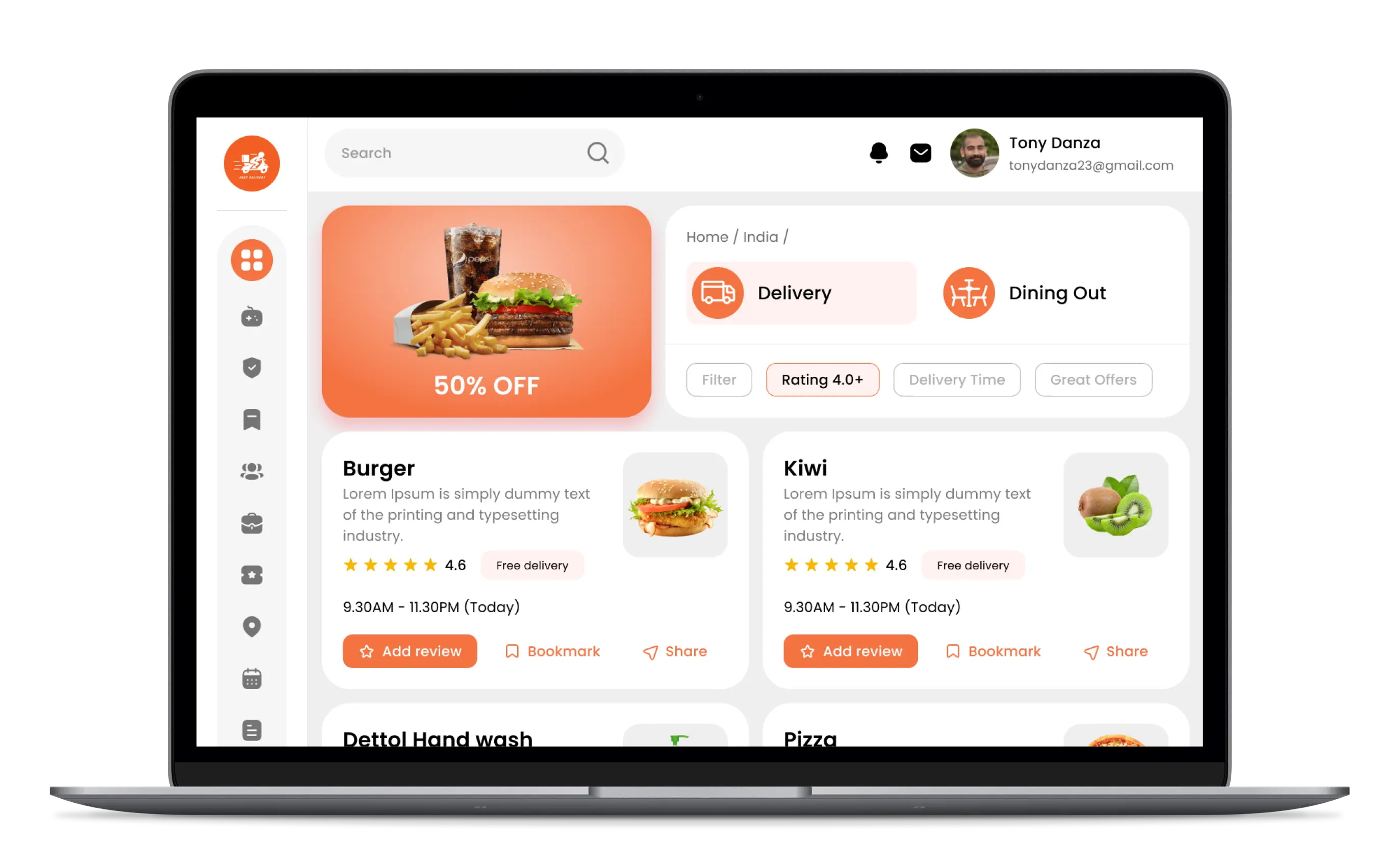 Multi Delivery Admin Dashboard