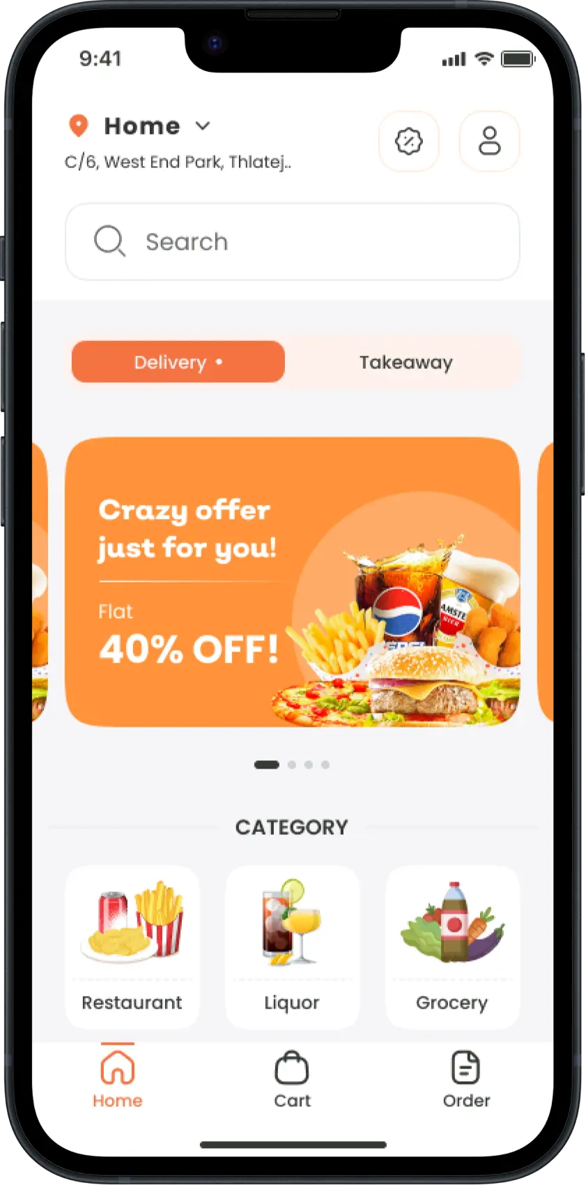 Multi Delivery Customer App Home Page