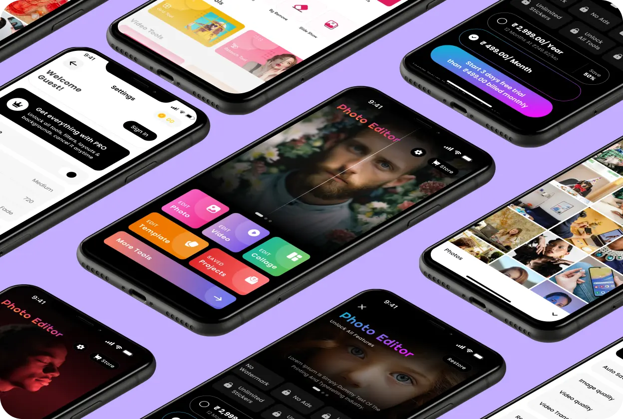 Snappy app social features and gallery