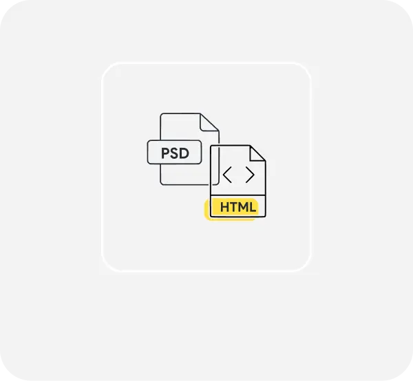 Illustration of PSD to HTML conversion for high-quality responsive websites