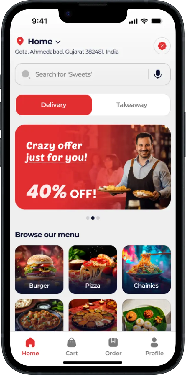 Home Page- Restaurant App