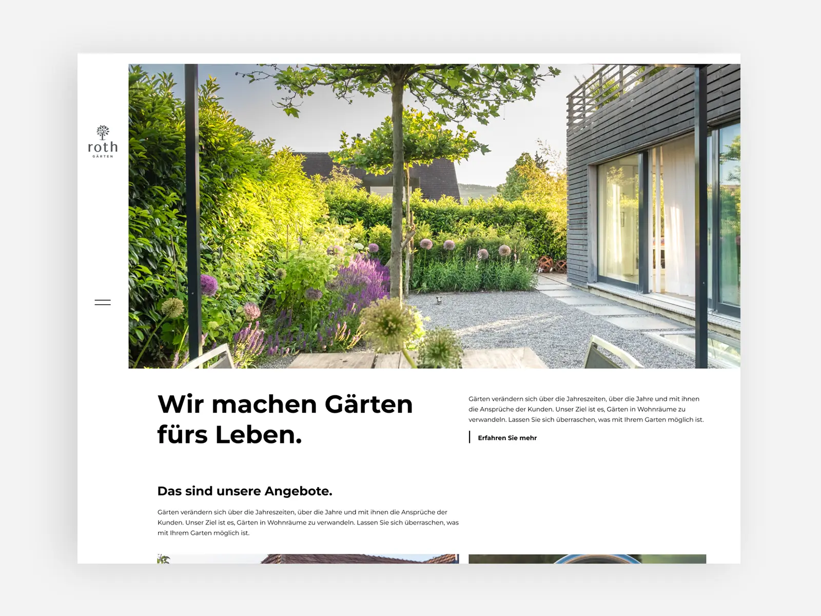 Roth Garten Website Screen 2