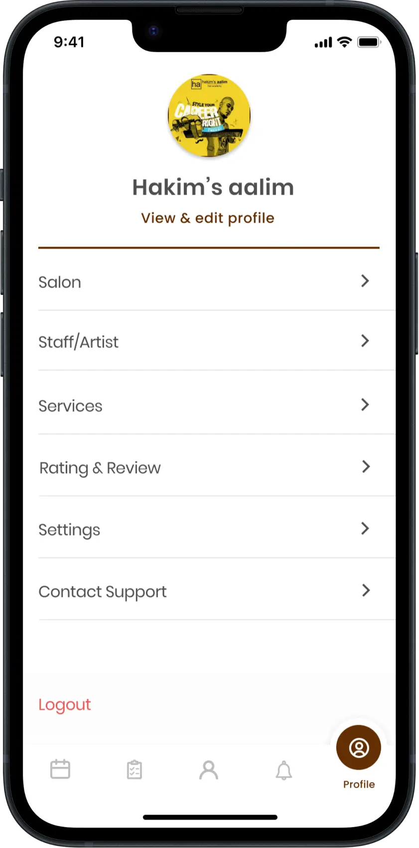 Salon Booking App - Profile Management