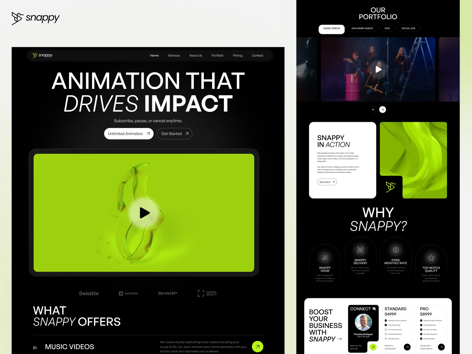 Snappy Video Website Screen 1