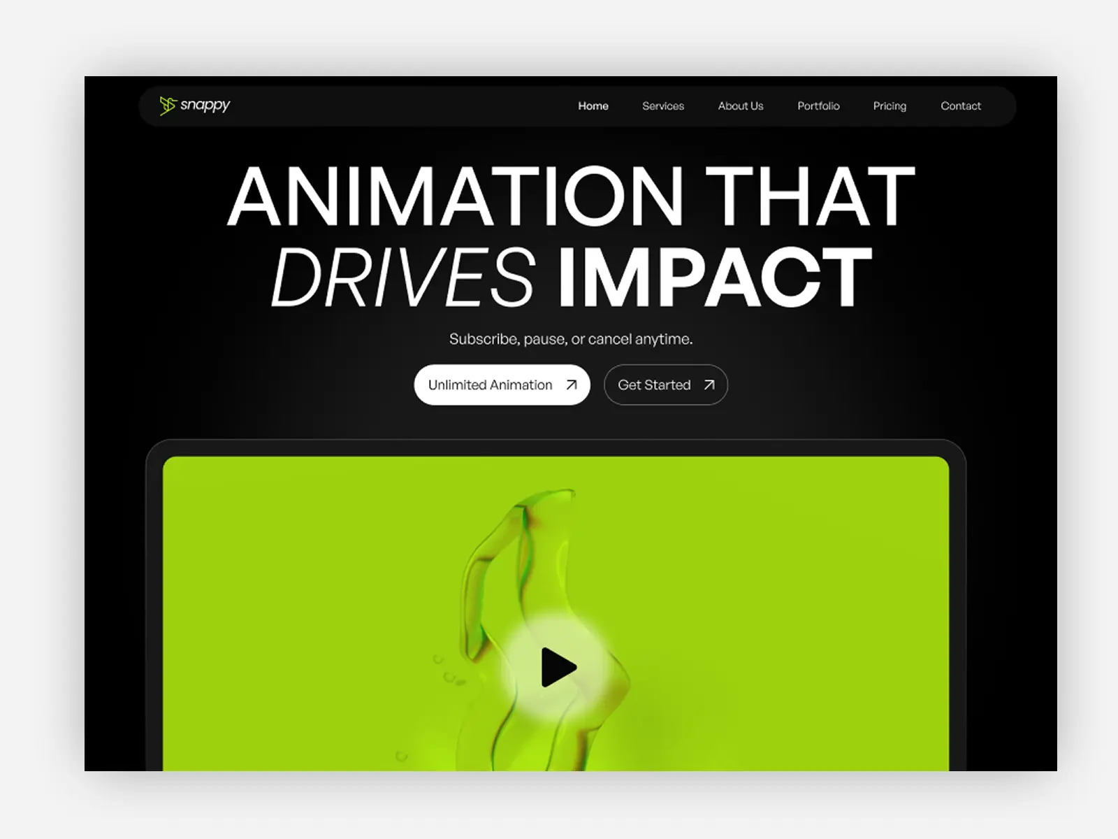 Snappy Video Website Screen 2