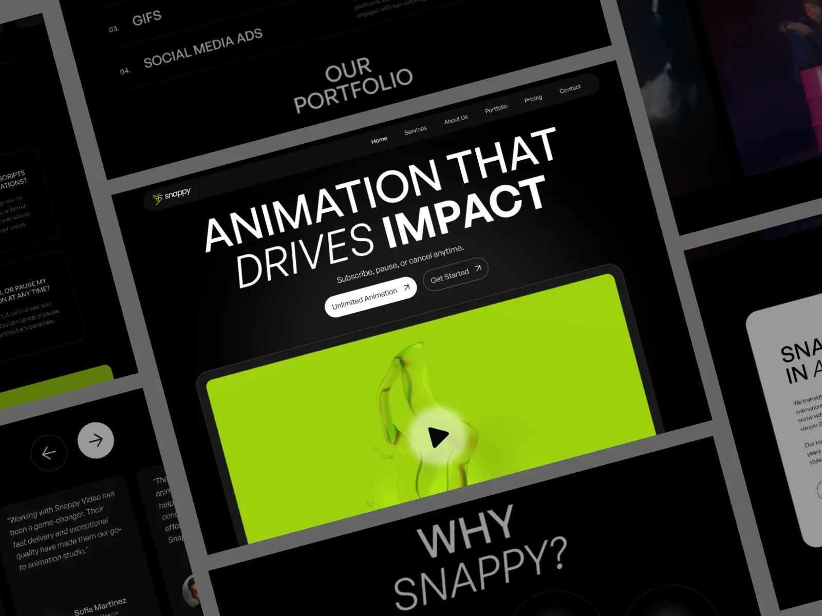 Snappy Video Website Screen 3