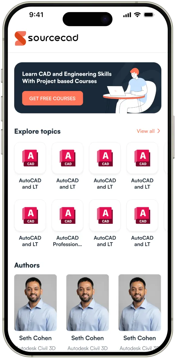SourceCAD App Screen 1