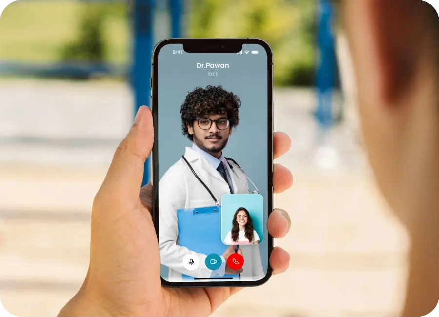 Telemedicine platform showing virtual consultation interface